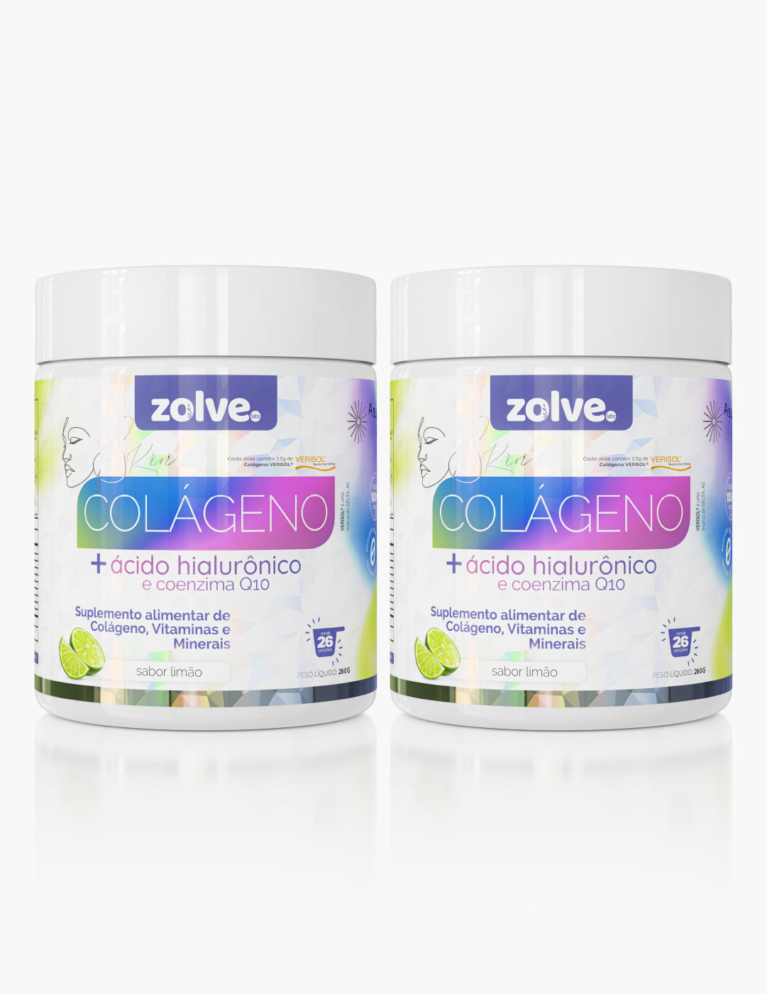 Zolve Skin Colágeno Verisol® Limão - 2 Potes