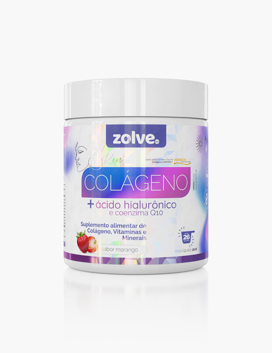 Zolve Skin Colágeno Verisol® Morango - 1 Pote