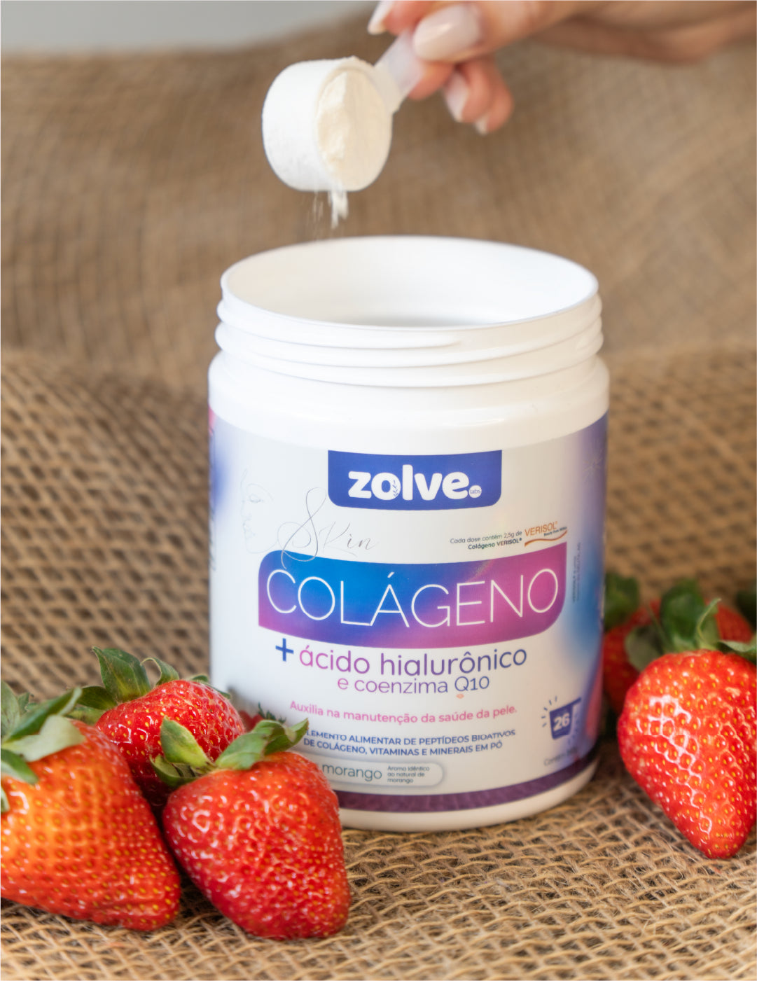 Zolve Skin Colágeno Verisol® Morango - 1 Pote